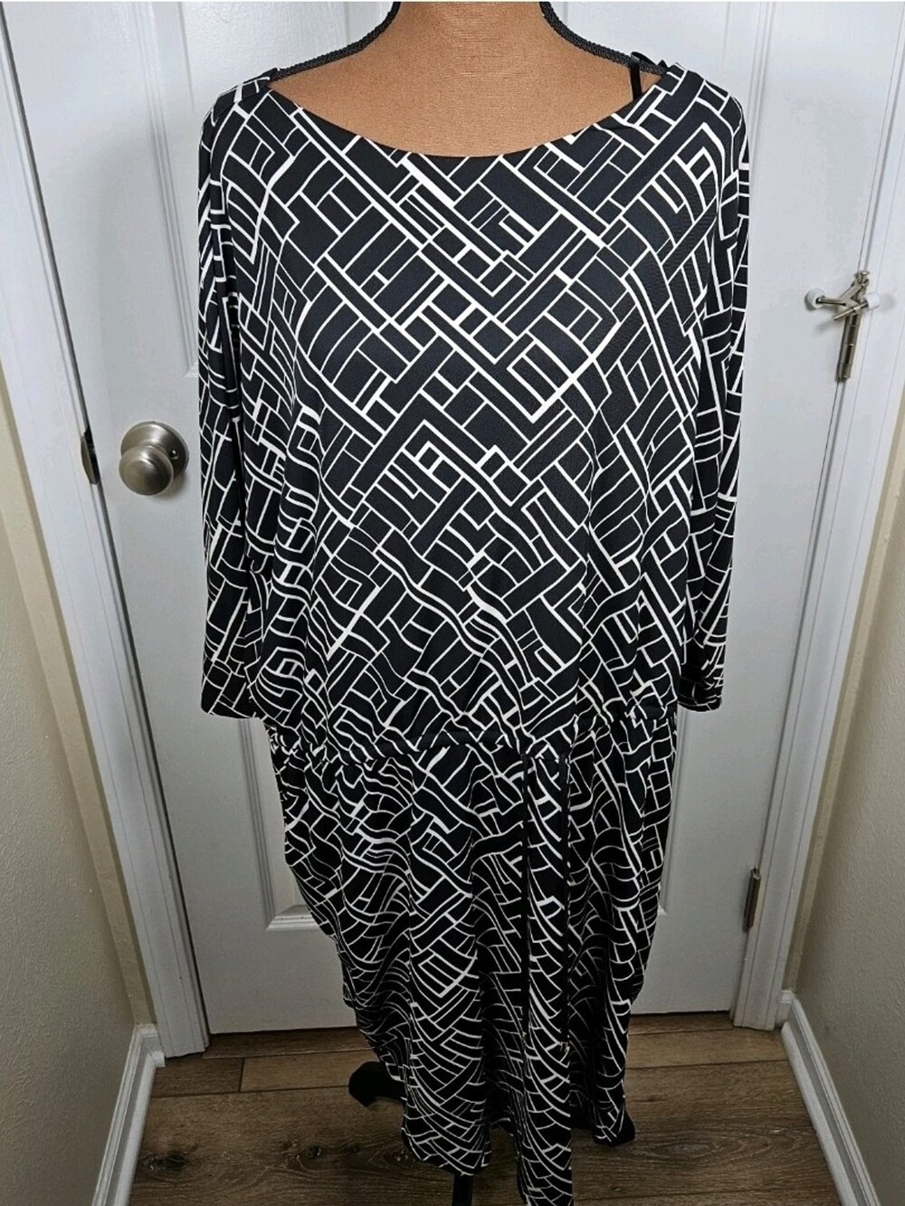 Lauren Ralph Lauren Geometric Print Dress Long Sleeve Women's Size 3X